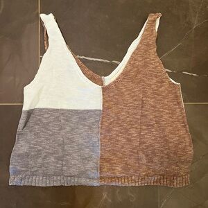 colorblock knit sweater tank